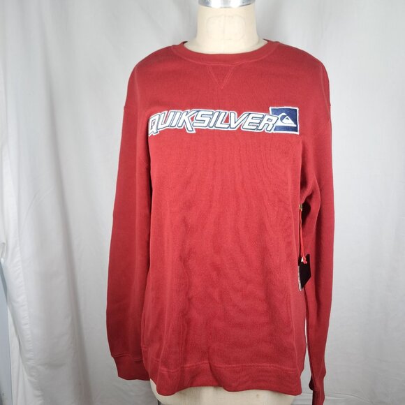 NWT's VTG Quiksilver Men's Small Red Long Sleeve Shirt Pull Over 90’s Skateboard - Picture 2 of 12